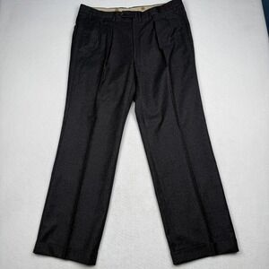 Paul Stuart Dress Pants Mens 36x31 Gray Cashmere Pleated Cuffed Flannel